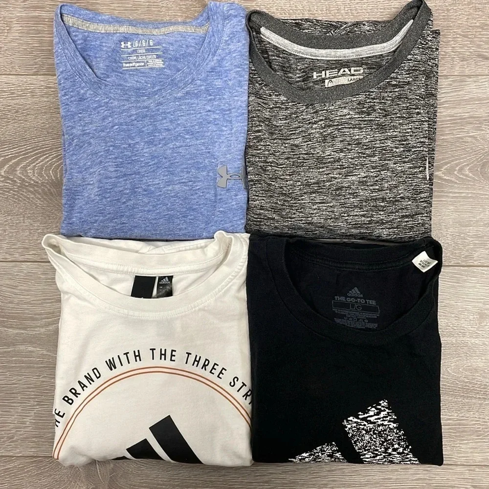 Adidas UA Head Short Sleeve Athletic Tee Bundle of 4 Size L